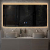 LED Spiegel Rechteckig | Touch-Schalter | Anti-Beschlag-Funktion | Warmweißes Licht - Reyze Seria Edge Model 5